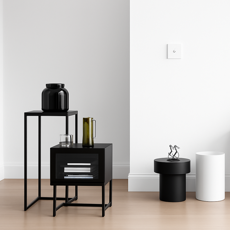 Prise TV en acier blanc mat bords arrondis