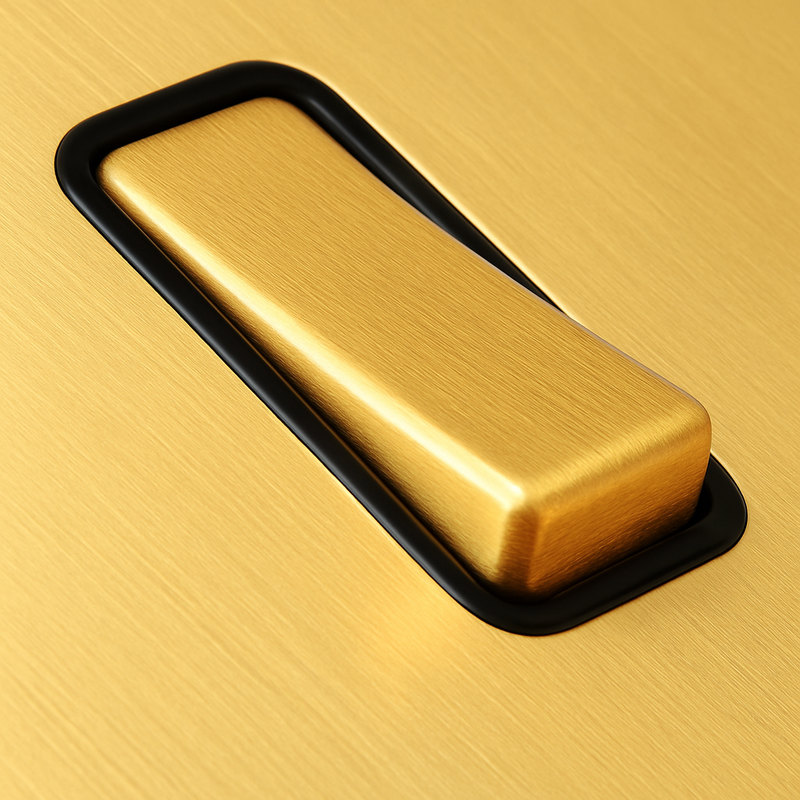 Prise TV en acier doré brossé bords arrondis