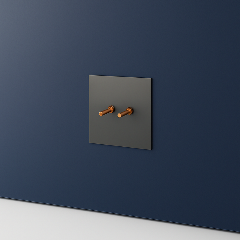 Prise TV en acier gris brossé