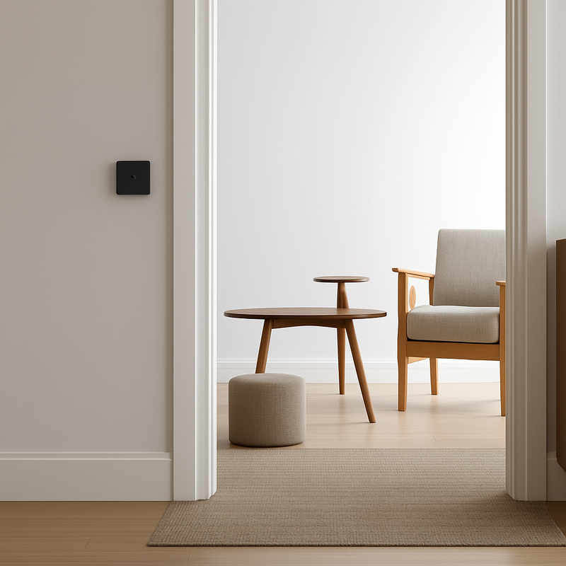 Prise TV en acier noir mat bords arrondis