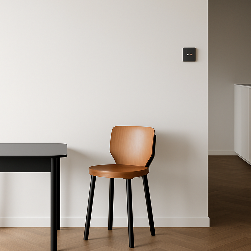 Prise TV en acier noir mat et doré bords arrondis