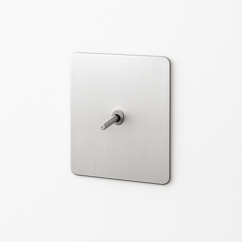 Prise TV et RJ45 en acier gris clair brossé bords arrondis