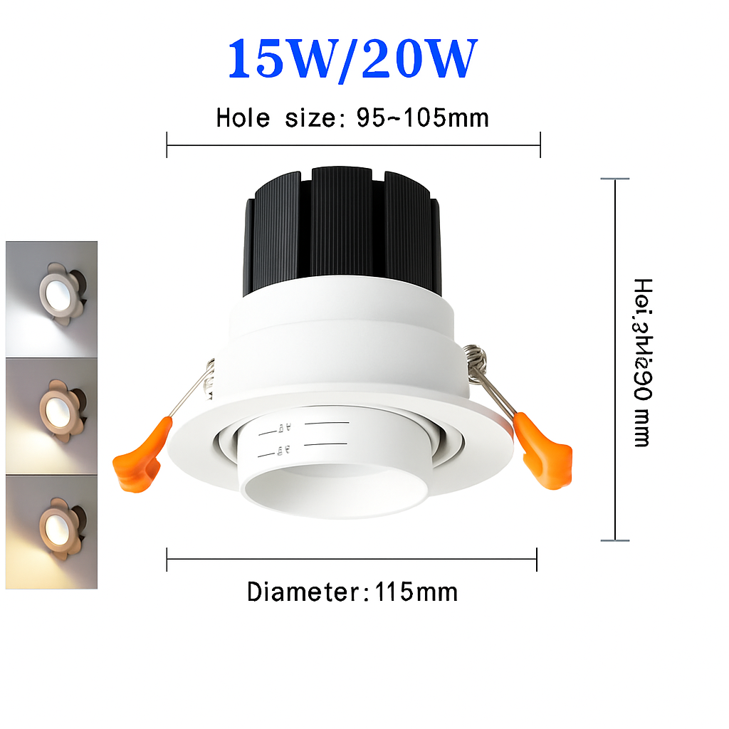 projecteur led spot encastré dimmable avec zoom intégré - vue 4 sur 8