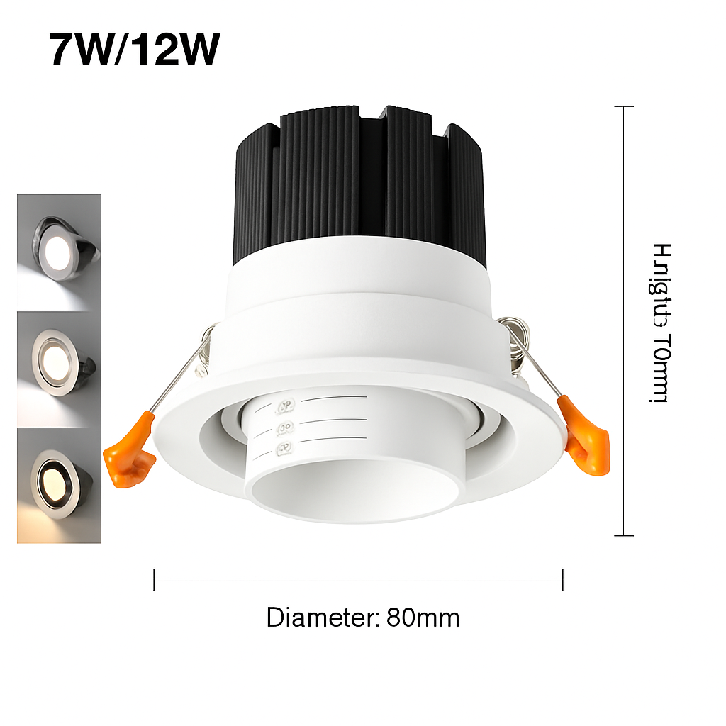 projecteur led spot encastré dimmable avec zoom intégré - vue 5 sur 8
