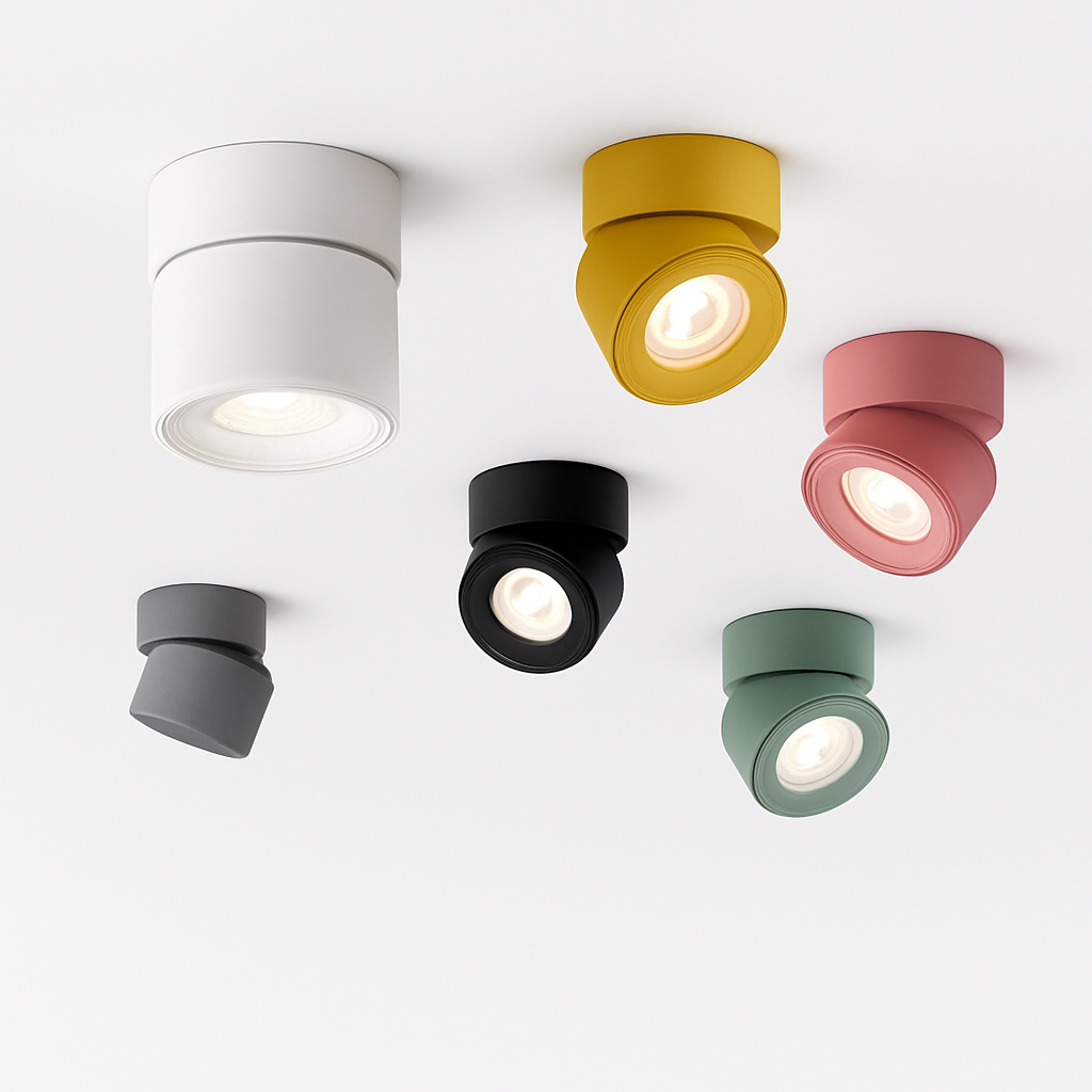 projecteurs led nordique surface monté spot rotation pliant macarone foco - vue 2 sur 11