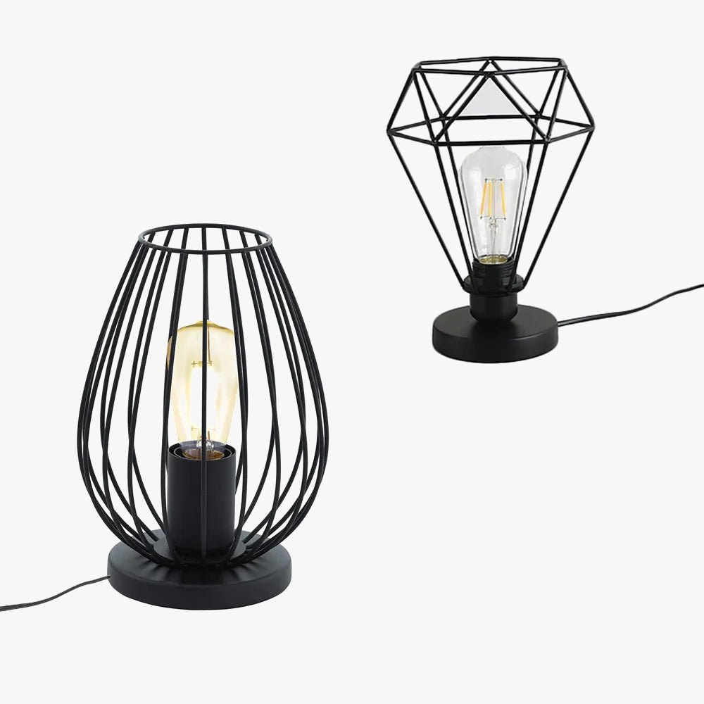 Rétro fer lampe de Table moderne suspension suspension Cage chaîne lumière boule lampe de nuit chambre chevet décor à la maison veilleuse