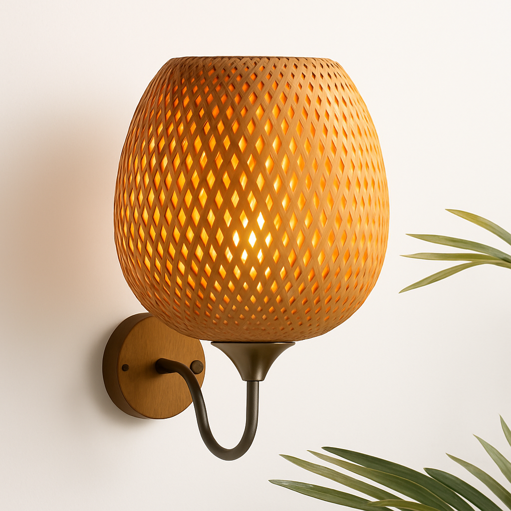 Rotin bambou applique murale luminaire Vintage applique éclairage chevet rétro lampe décor industriel salle à manger chambre
