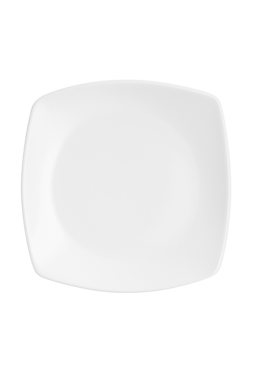 Service 6 assiettes carrées porcelaine moderne 23x23 cm