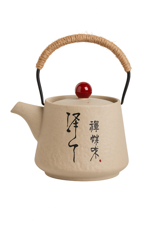 Service à thé japonais rétro céramique grain brut - vue 3 sur 2