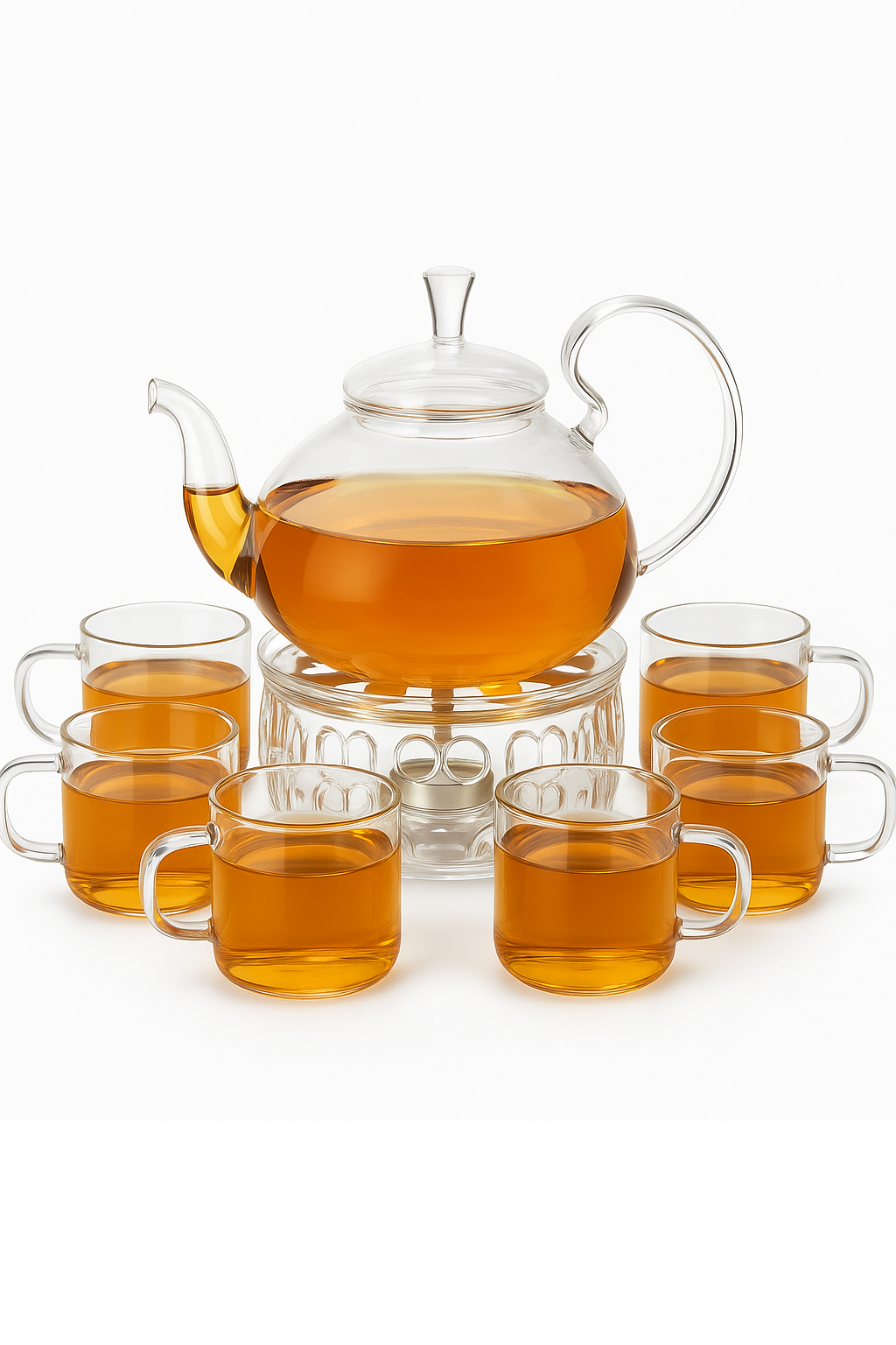 service à thé verre double paroi infuseur 800ml - vue 2 sur 2