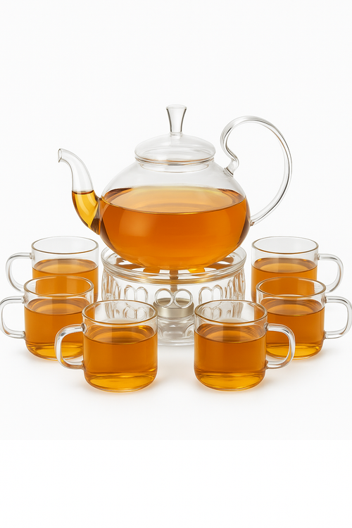 service à thé verre double paroi infuseur 800ml - vue 3 sur 2