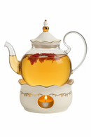 Service à thé vintage en porcelaine avec chauffe théière