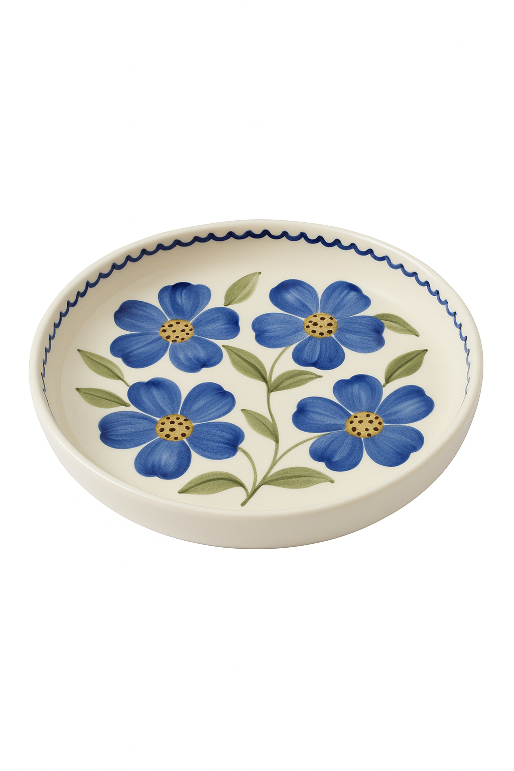 service assiettes ceramique motif floral ensemble 24 pieces - vue 2 sur 2