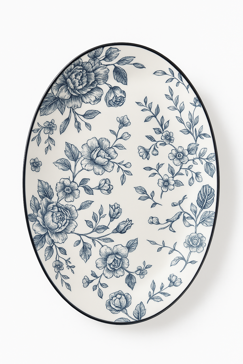 Service assiettes ceramique vintage motif fleurs champetre - vue 2 sur 3