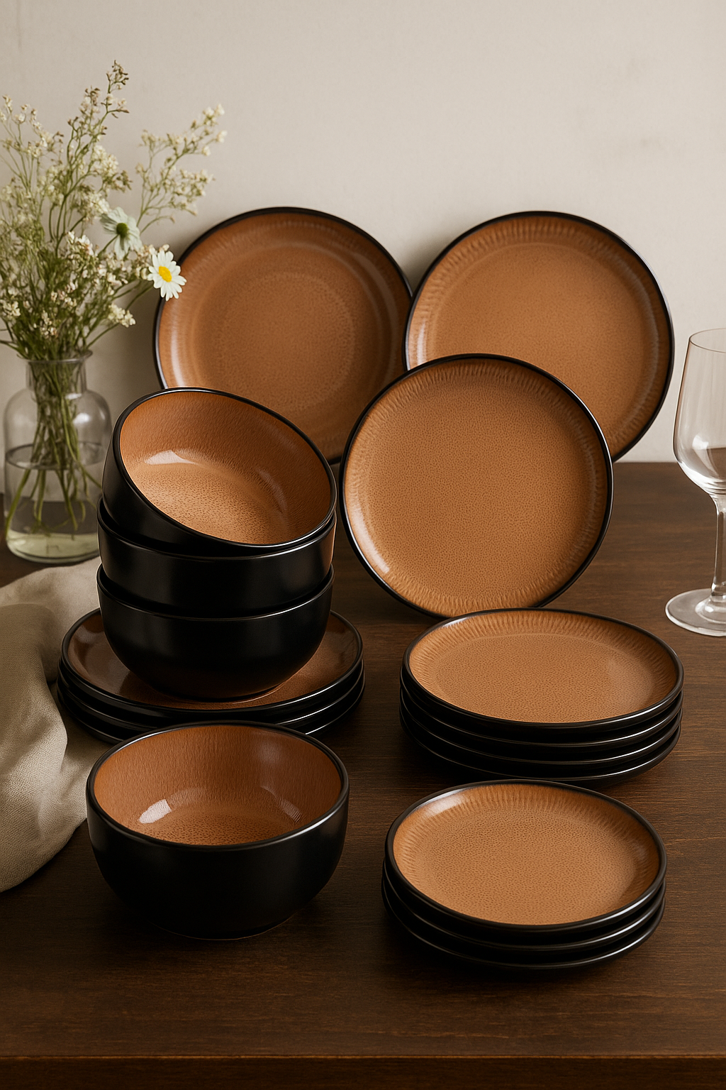 service de table céramique grès style moderne minimaliste - vue 3 sur 3