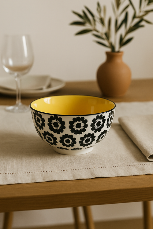 Service de table ceramique motif floral ensemble complet