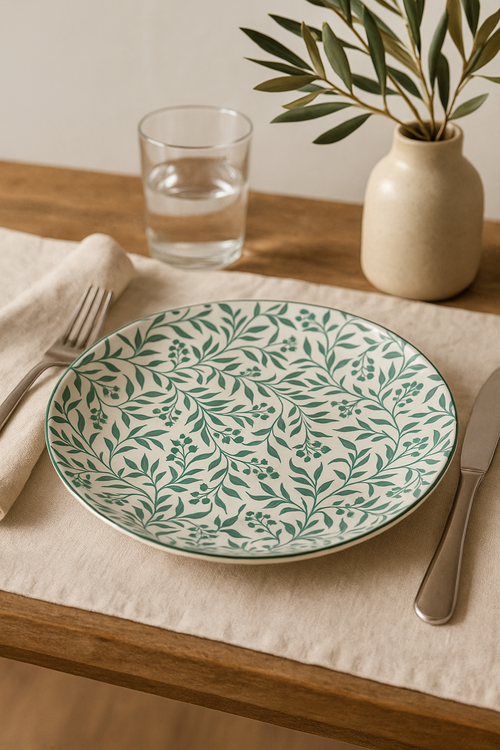 Service de table ceramique motifs floraux assiettes bols