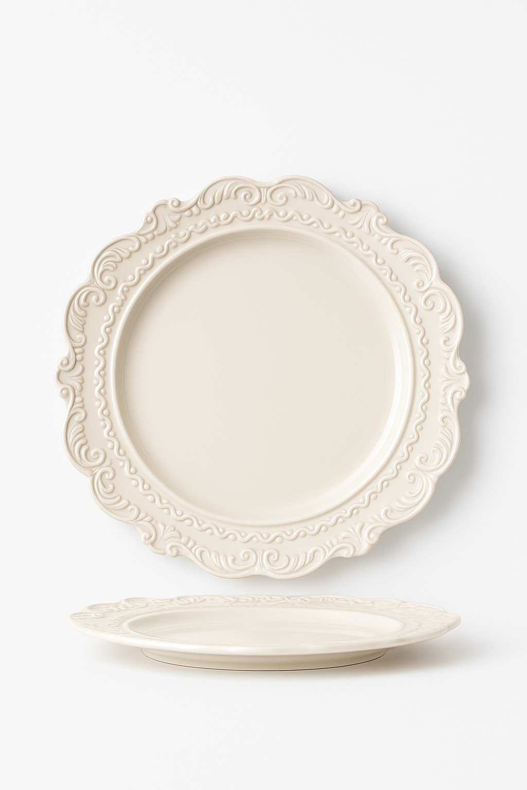 Service de table ceramique relief style vintage restaurant - vue 2 sur 3