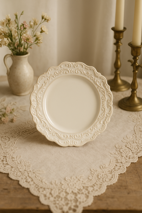 Service de table ceramique relief style vintage restaurant