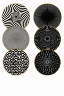 service de table géométrique 6 pièces assiettes céramique