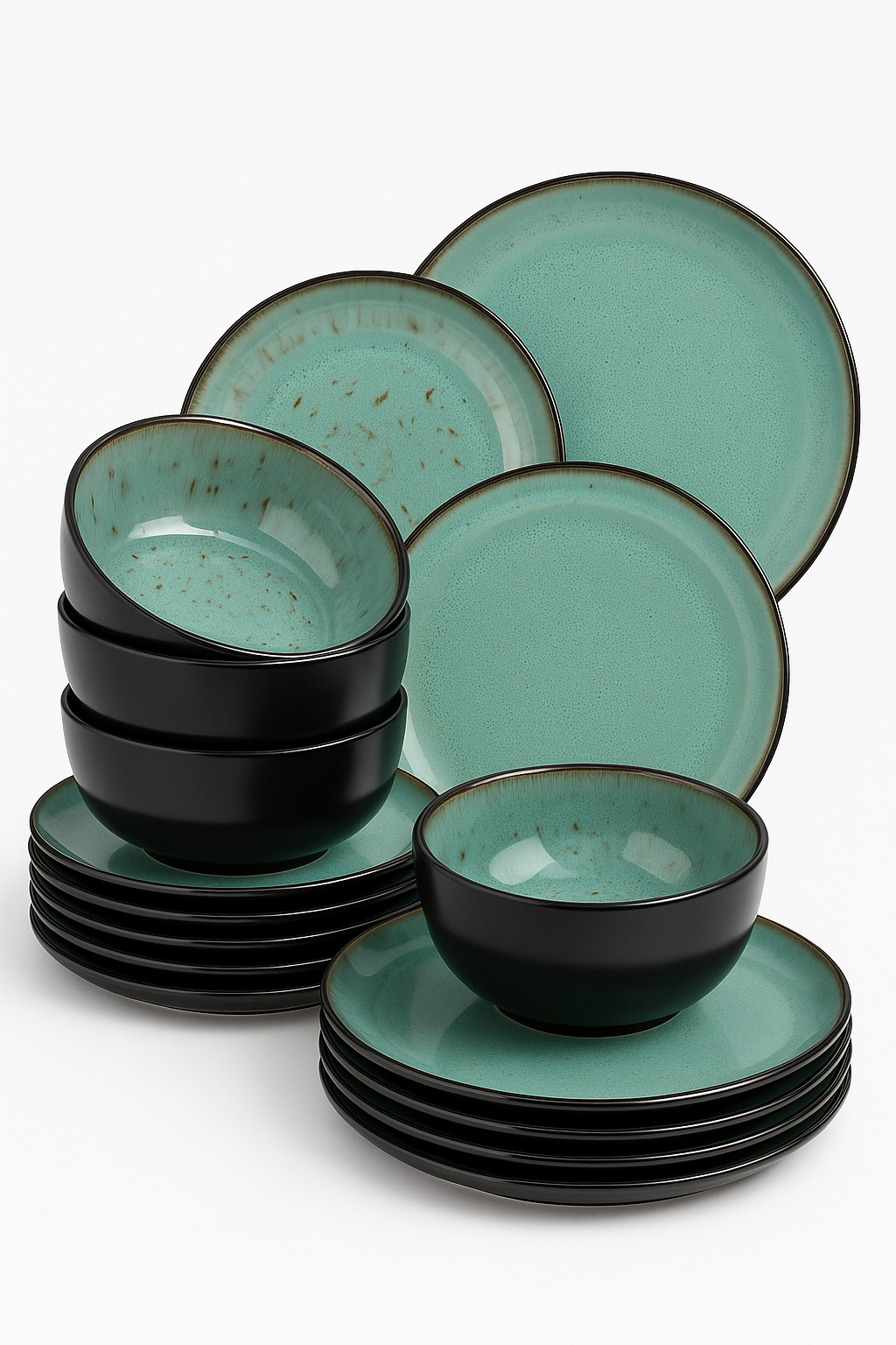 service de table grès design moderne assiettes bols - vue 2 sur 3