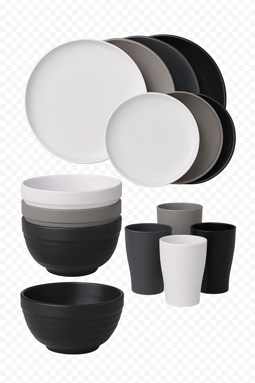 Service de table paille de blé assiettes bols - vue 2 sur 2