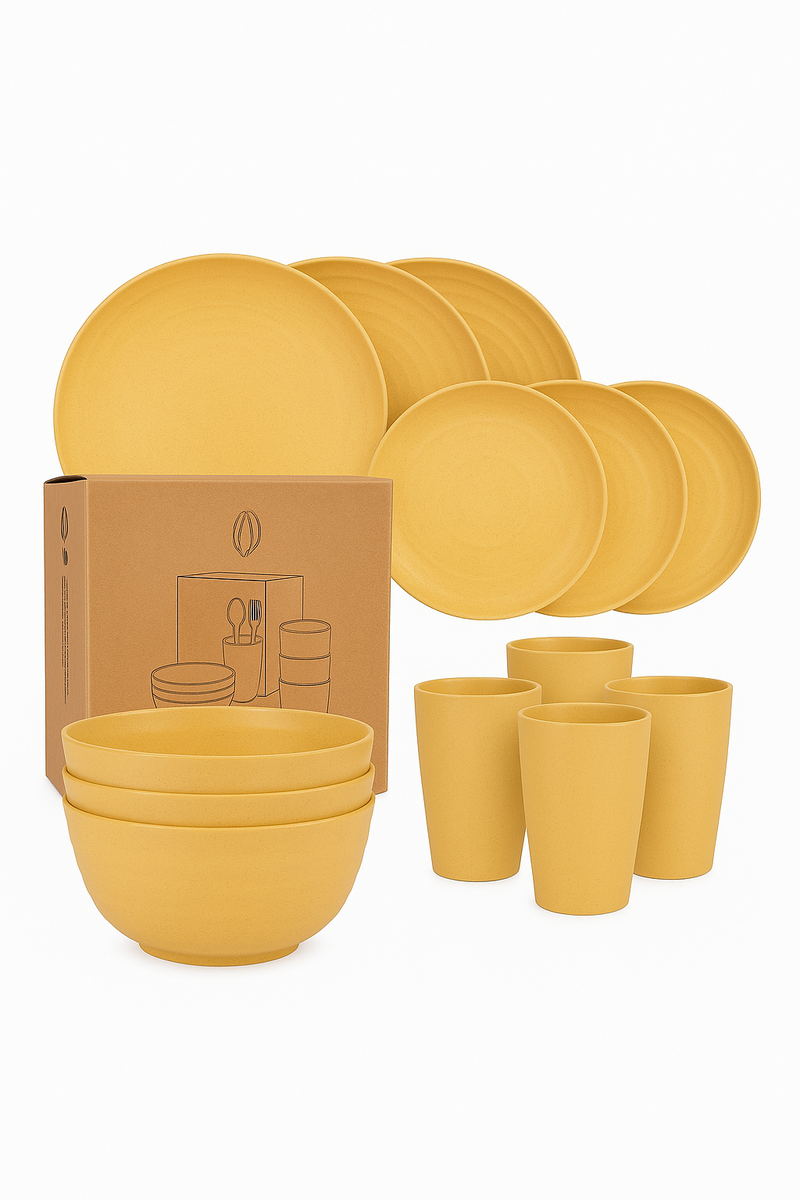 Service de table paille de blé incassable camping