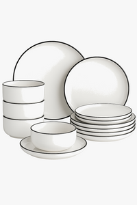 Service de table porcelaine bordure style moderne 4 personnes