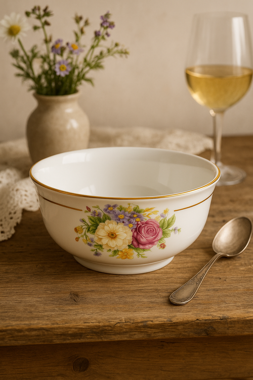 Service de table porcelaine fine floral personnalisable