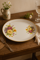 Service table porcelaine fine motif floral personnalisable occidental