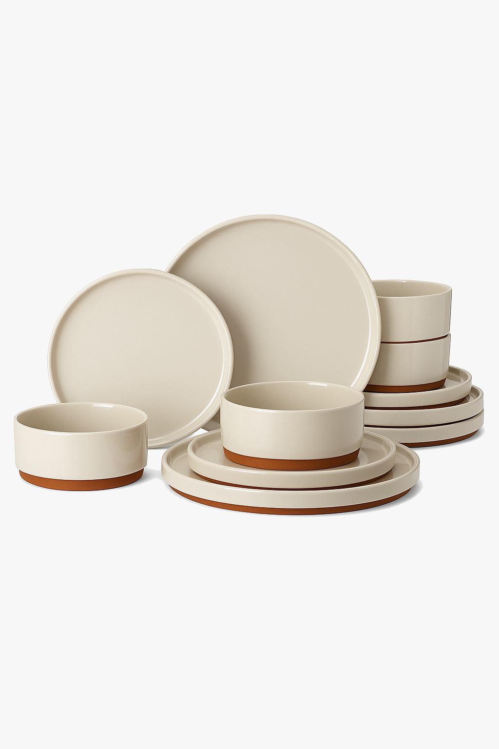 Malacasa leah porcelain dinner set with raised edge