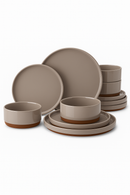 Service table porcelaine minimaliste assiettes bols bords relevés