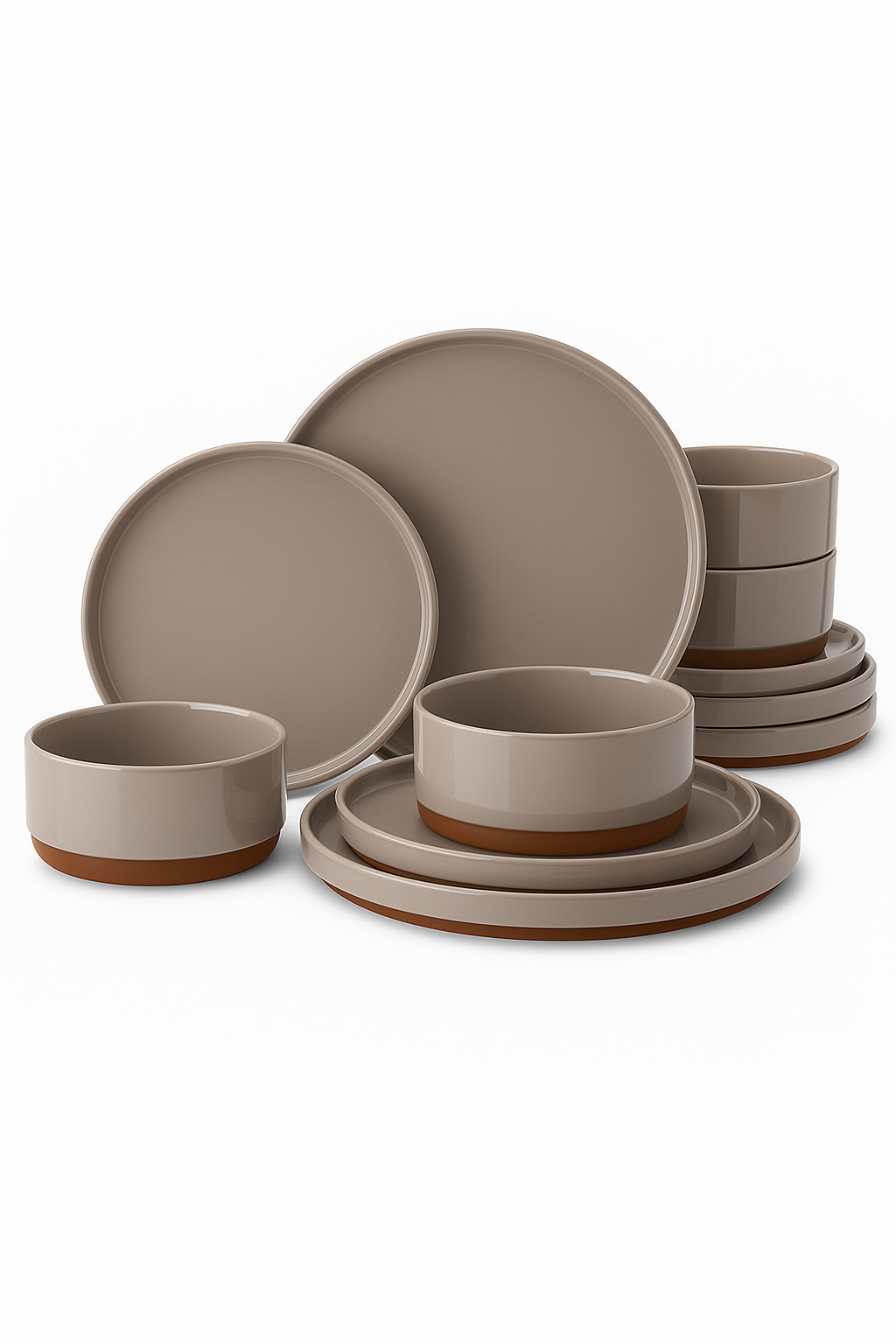 Service table porcelaine minimaliste assiettes bols bords relevés