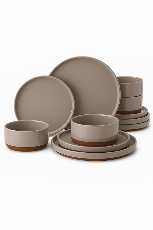 Service table porcelaine minimaliste assiettes bols bords relevés