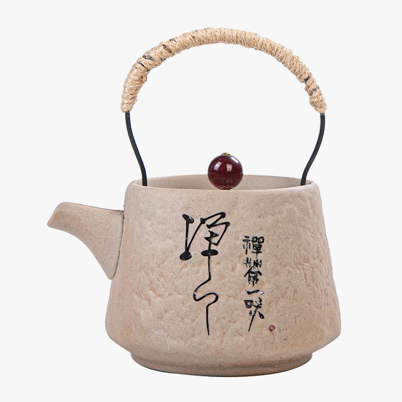 Retro Japanese kungfu ceramic textured tea set