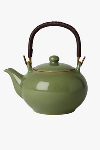Japanese-style ceramic tea set with zen teapot and filter