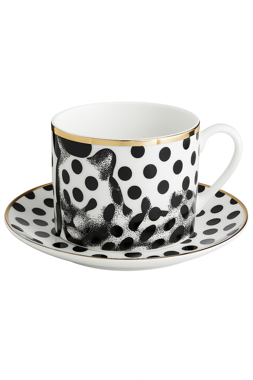 Service thé vintage céramique italienne avec plateau soucoupe