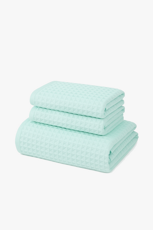 Waffle cotton 3-piece bath towel set