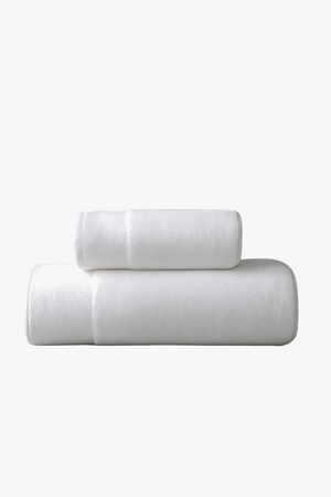 Set of 2 combed cotton bath towels absorbent