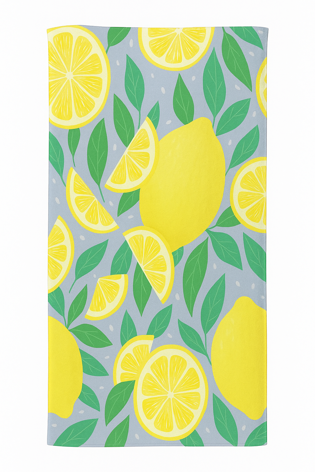 serviette de plage microfibre séchage rapide motif citron - vue 3 sur 3
