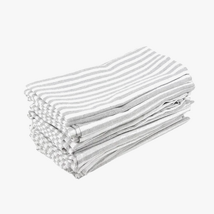 Serviette de table lin coton rayée lot 12