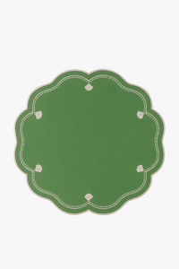 Set de table brodé vintage coton bords ondulés