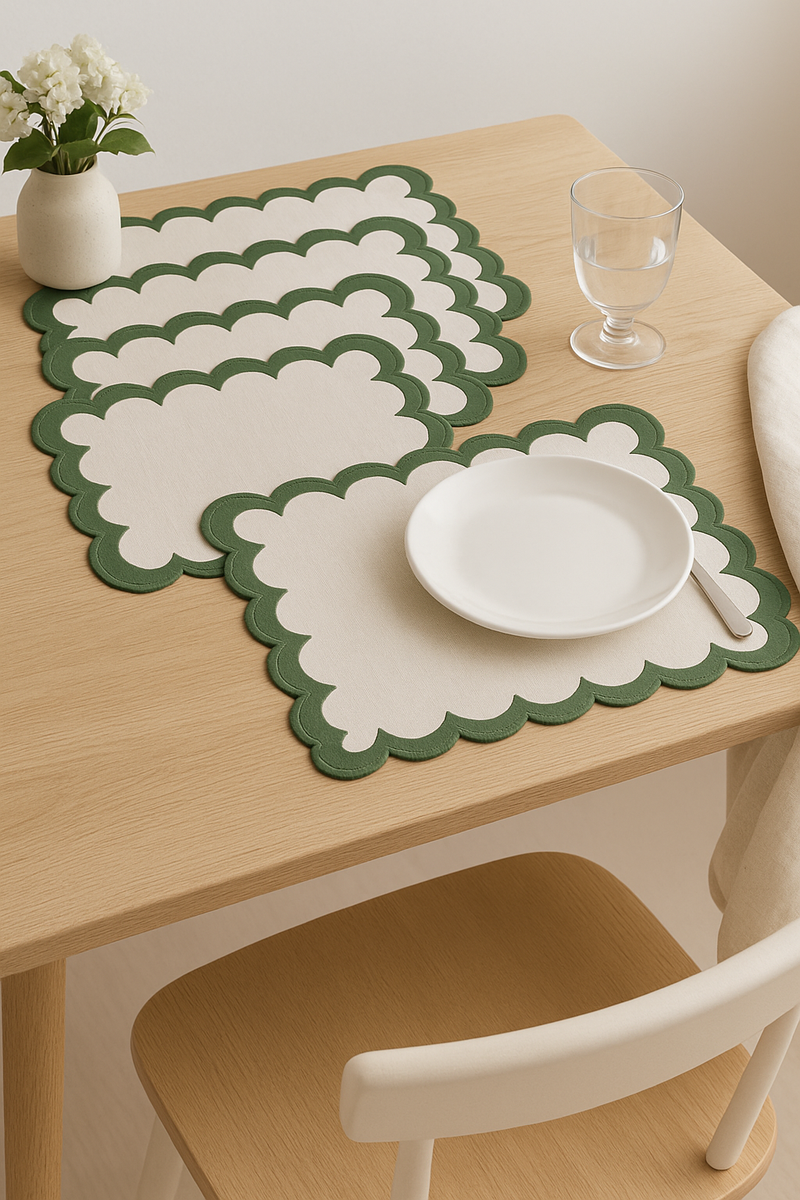 Set de table coquillage style marin coton lin