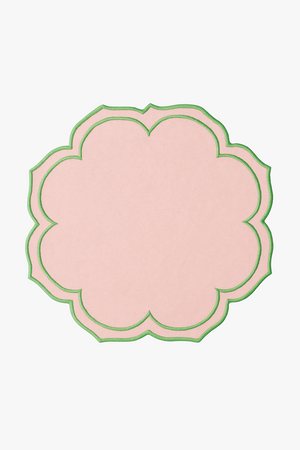 Cotton linen placemat with marine shell motif