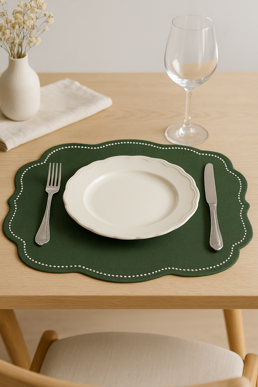 Set de table coton lin motif coquille marine
