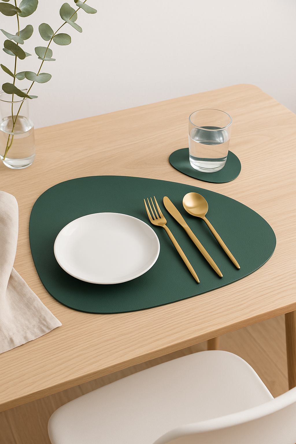 Set de table cuir pu forme irrégulière style
