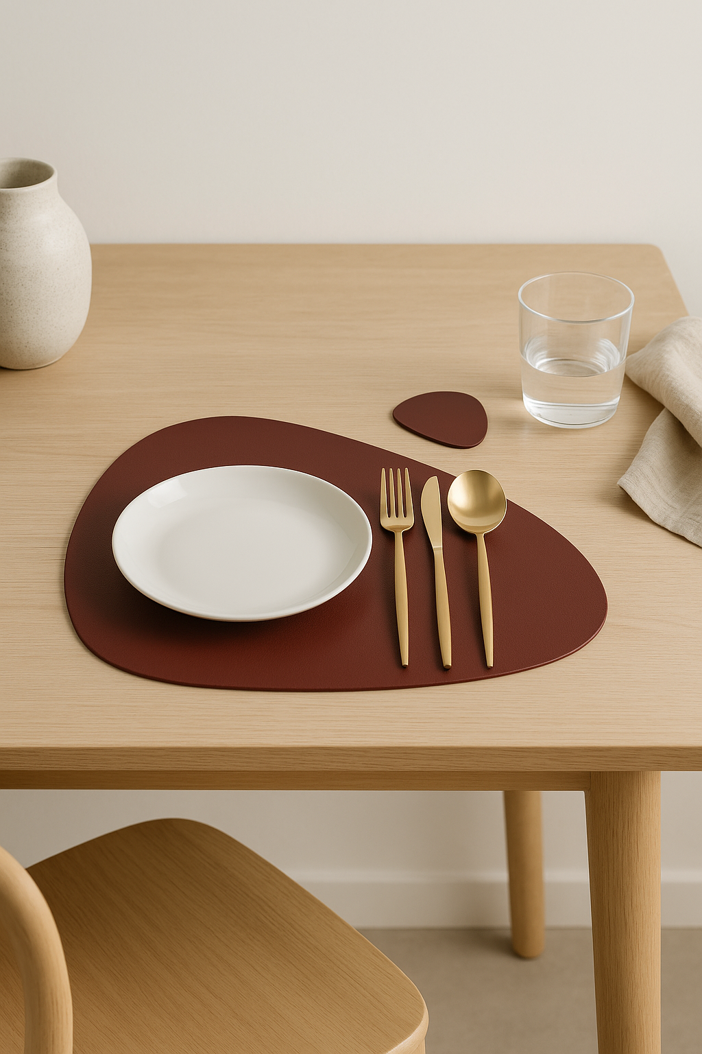 Set de table cuir pu imperméable forme irrégulière - vue 3 sur 2