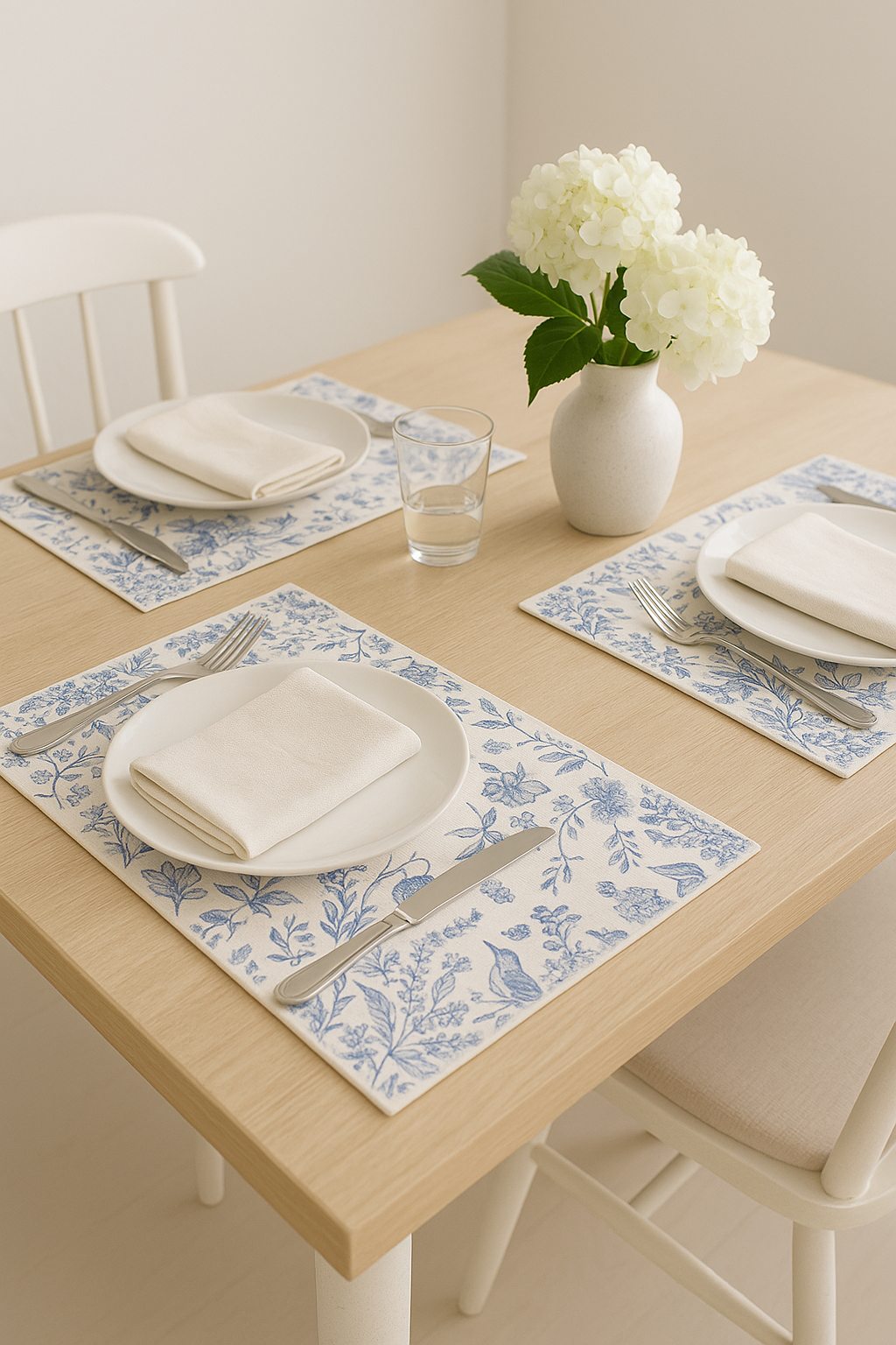 Set de table floral hortensia pour cuisine maison