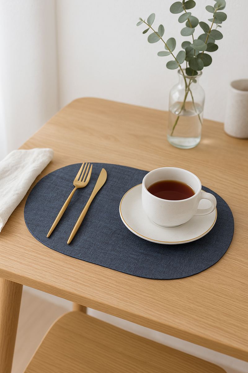 Set de table ovale similicuir antidérapant résistant chaleur