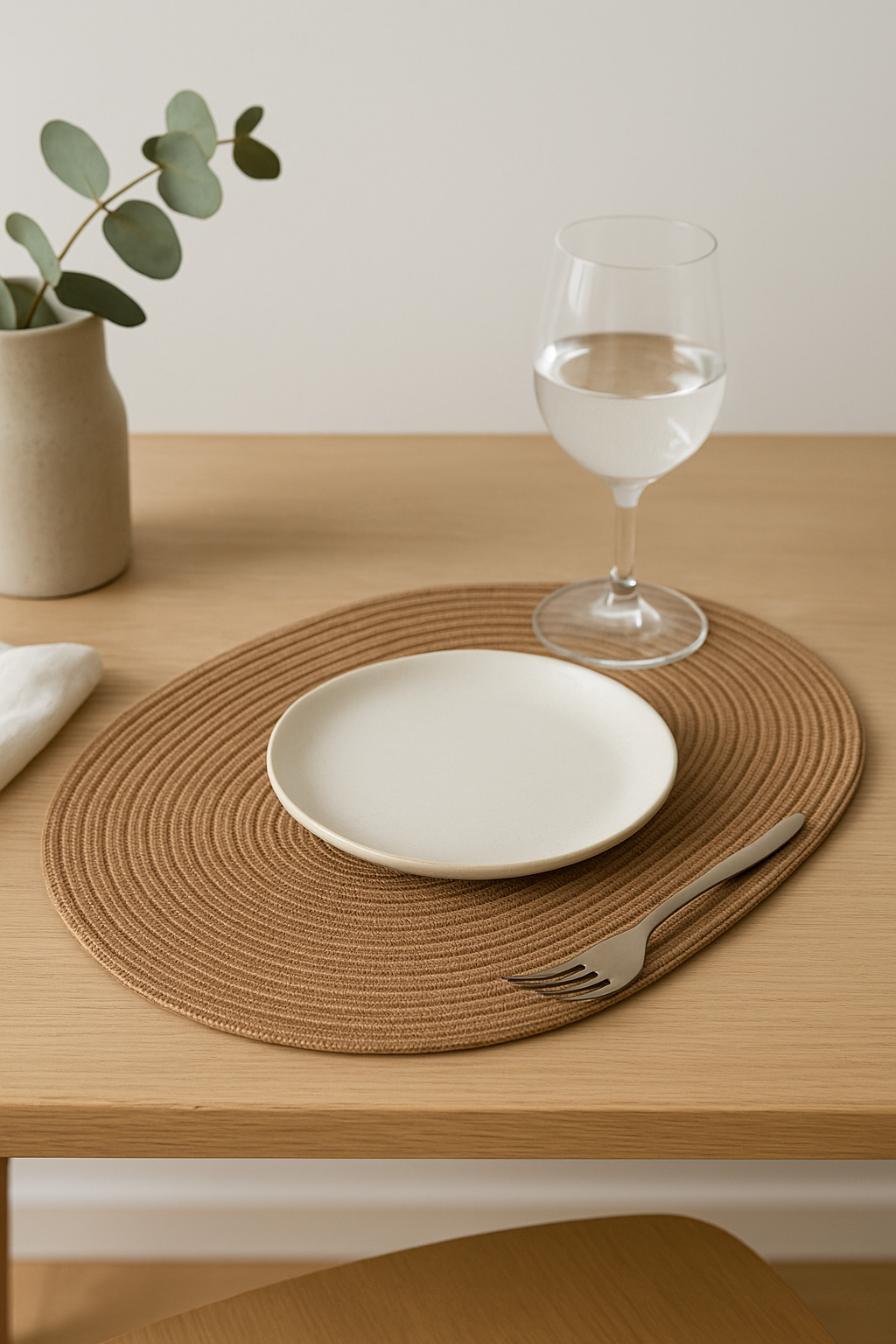 Set de table ovale tressé style japonais lavable